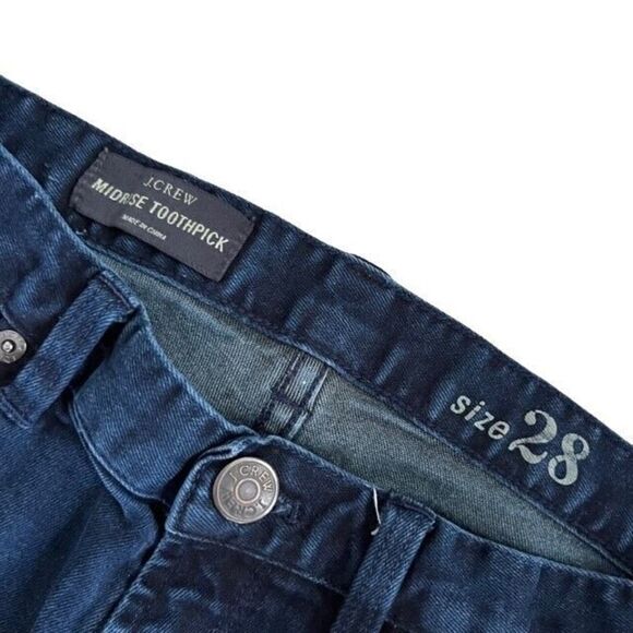 J. Crew Midrise Matchstick Blocked Indigo Jeans Size 28 - Picture 4 of 6